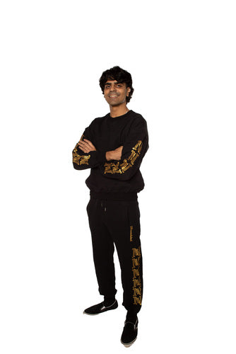 Notorious Black and Gold Sweat Suit